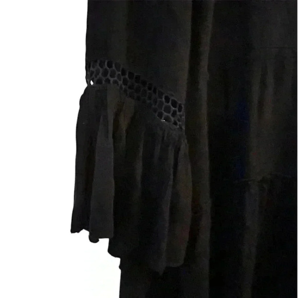 RAVIYA Women's Black Tiered Kimono Coatigan Size M Long Sleeve Casual - Picture 7 of 11